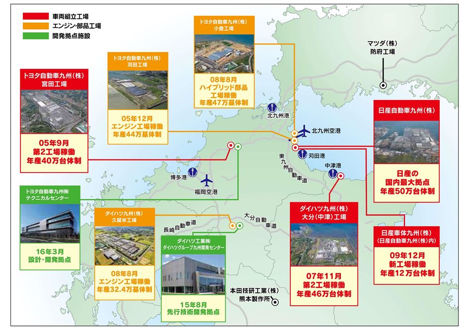 北部九州自動車産業集積図